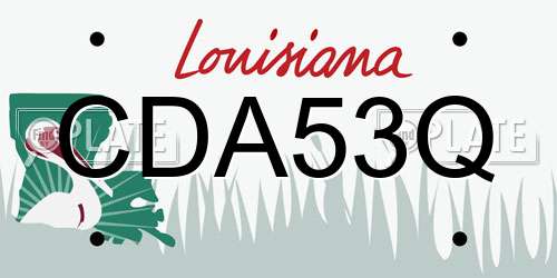 CDA53Q Louisiana License Plate
