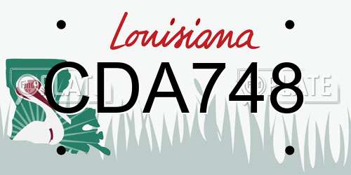 CDA748 Louisiana License Plate