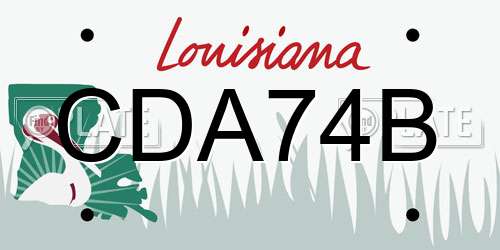 CDA74B Louisiana License Plate