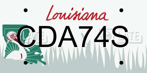 CDA74S Louisiana License Plate