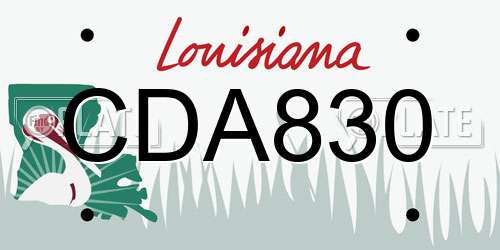 CDA830 Louisiana License Plate