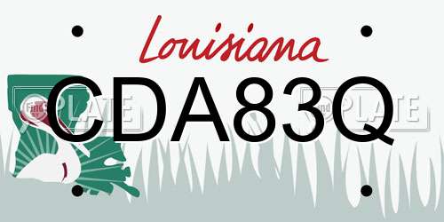 CDA83Q Louisiana License Plate