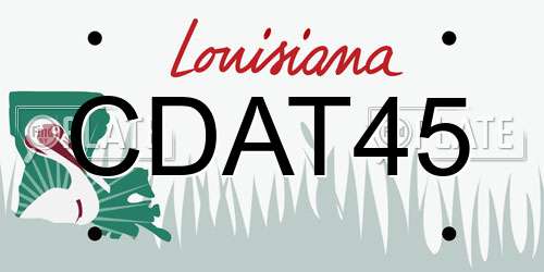 CDAT45 Louisiana License Plate