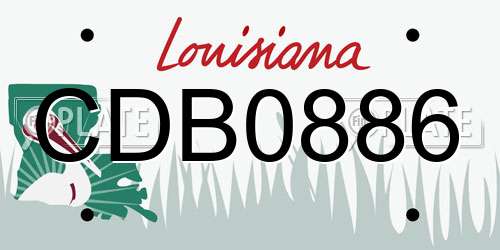 CDB0886 Louisiana License Plate