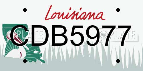 CDB5977 Louisiana License Plate