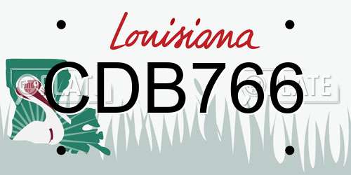 CDB766 Louisiana License Plate