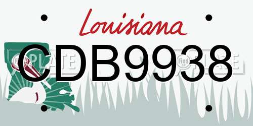 CDB9938 Louisiana License Plate