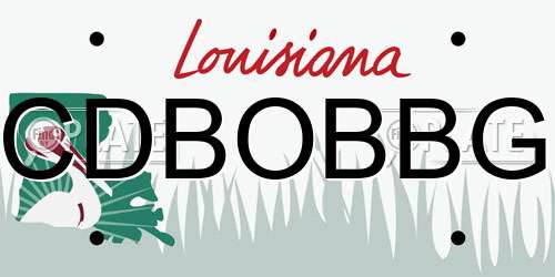 CDBOBBG Louisiana License Plate