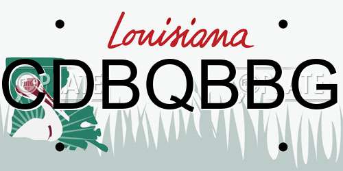 CDBQBBG Louisiana License Plate