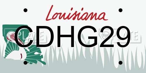 CDHG29 Louisiana License Plate