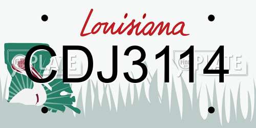 CDJ3114 Louisiana License Plate