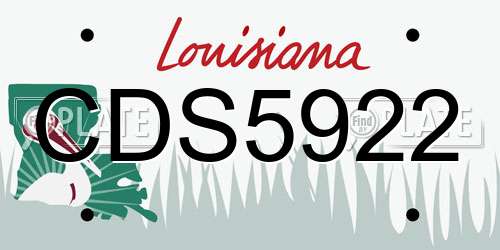 CDS5922 Louisiana License Plate