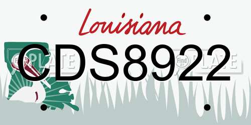 CDS8922 Louisiana License Plate