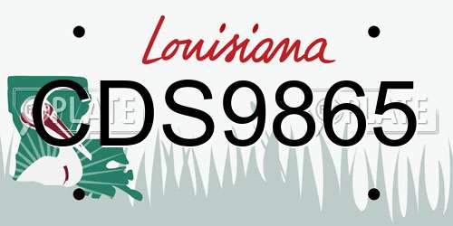 CDS9865 Louisiana License Plate