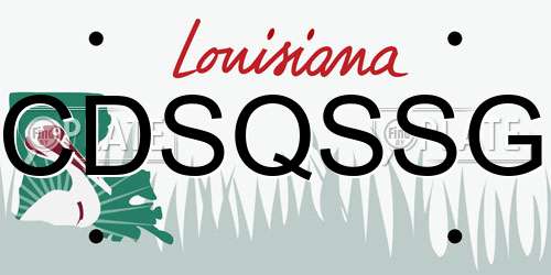 CDSQSSG Louisiana License Plate