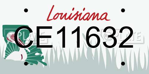 CE11632 Louisiana License Plate