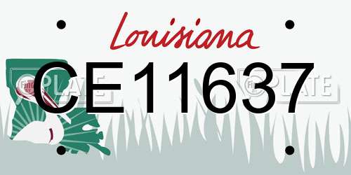 CE11637 Louisiana License Plate