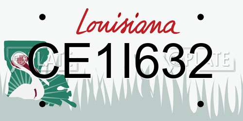 CE1I632 Louisiana License Plate