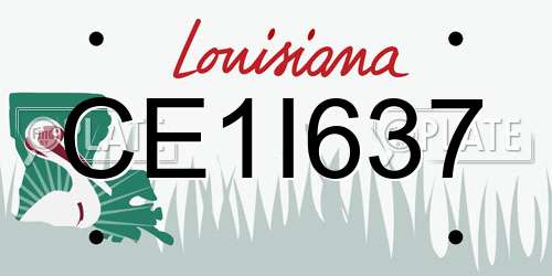 CE1I637 Louisiana License Plate