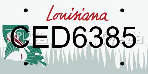 CED6385 Louisiana License Plate