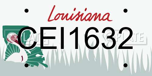 CEI1632 Louisiana License Plate