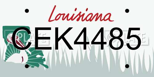 CEK4485 Louisiana License Plate