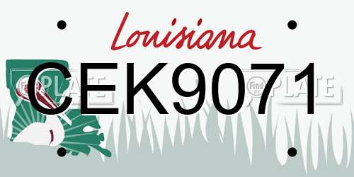 CEK9071 Louisiana License Plate