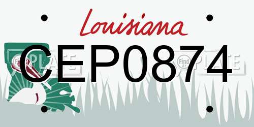 CEP0874 Louisiana License Plate