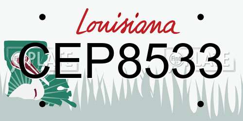 CEP8533 Louisiana License Plate