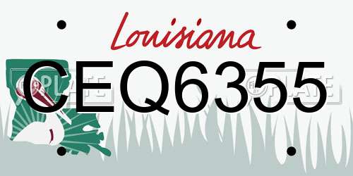 CEQ6355 Louisiana License Plate