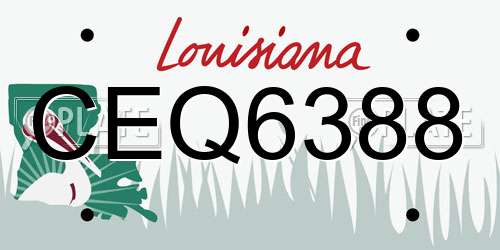 CEQ6388 Louisiana License Plate