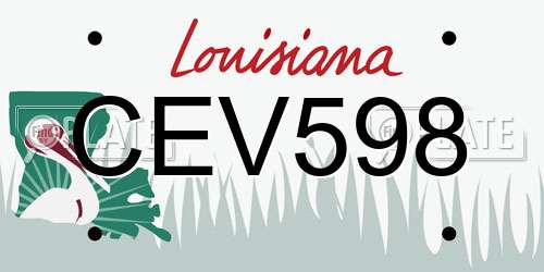 CEV598 Louisiana License Plate