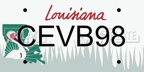 CEVB98 Louisiana License Plate