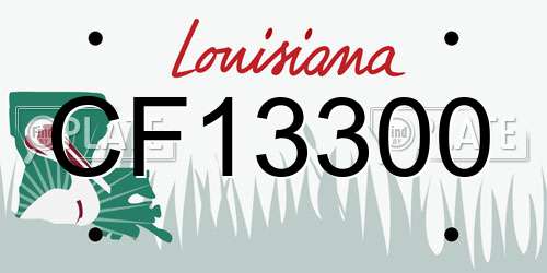 CF13300 Louisiana License Plate