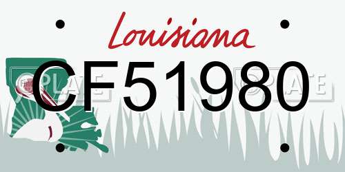 CF51980 Louisiana License Plate