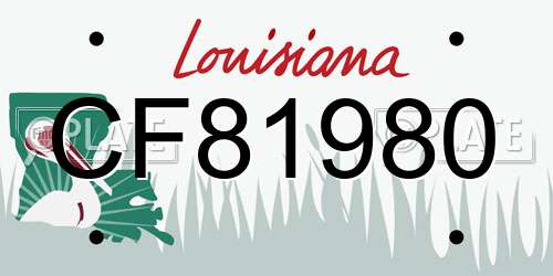 CF81980 Louisiana License Plate