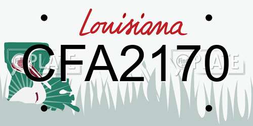 CFA2170 Louisiana License Plate