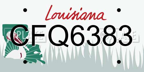 CFQ6383 Louisiana License Plate
