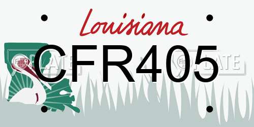 CFR405 Louisiana License Plate