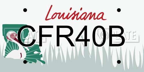CFR40B Louisiana License Plate