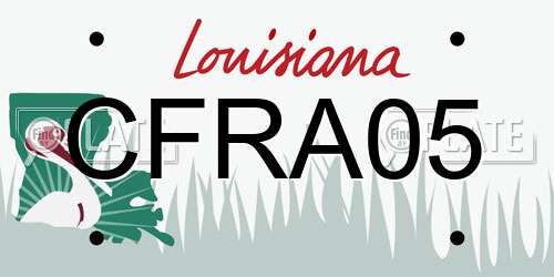 CFRA05 Louisiana License Plate