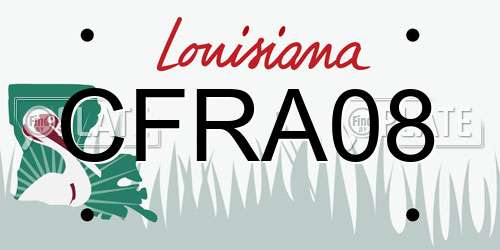 CFRA08 Louisiana License Plate