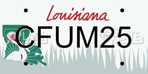 CFUM25 Louisiana License Plate