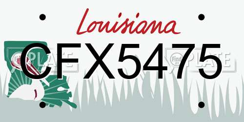 CFX5475 Louisiana License Plate
