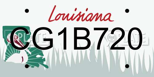 CG1B720 Louisiana License Plate