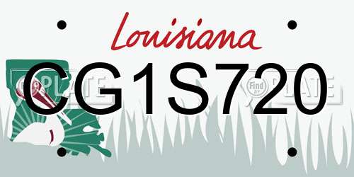 CG1S720 Louisiana License Plate