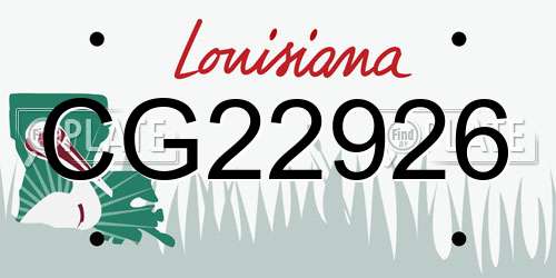 CG22926 Louisiana License Plate