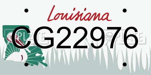 CG22976 Louisiana License Plate