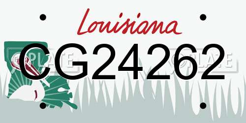 CG24262 Louisiana License Plate