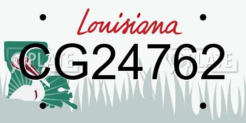 CG24762 Louisiana License Plate
